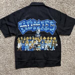 Vintage Y2K Cruzin Low Homies Button Up Shirt David Gonzales Black Men’s Size M